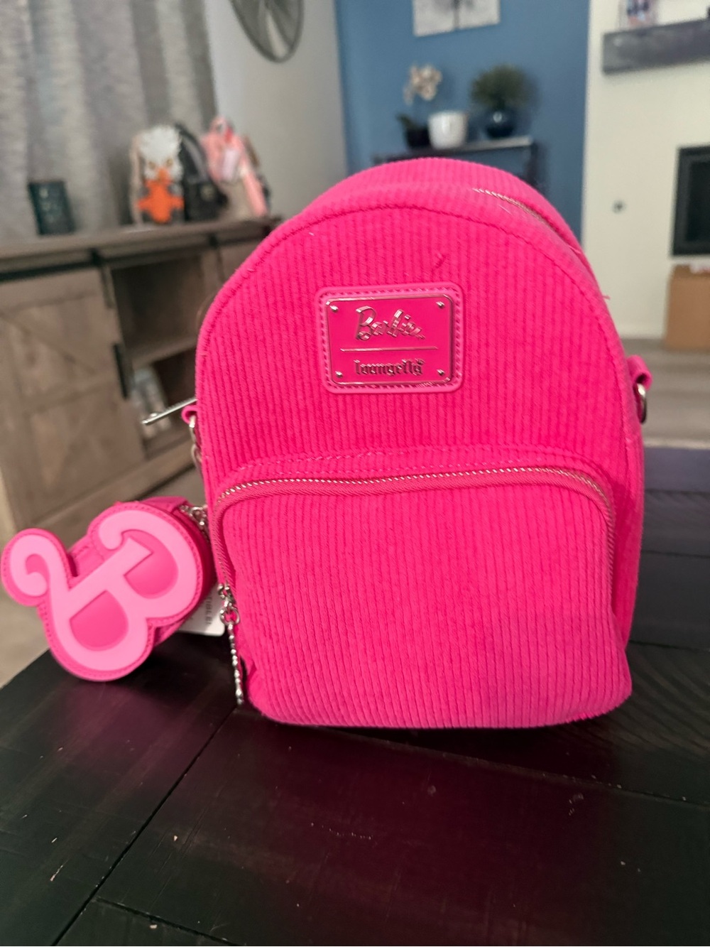 NWT Barbie Hot Pink Corduroy Loungefly Convertible Backpack